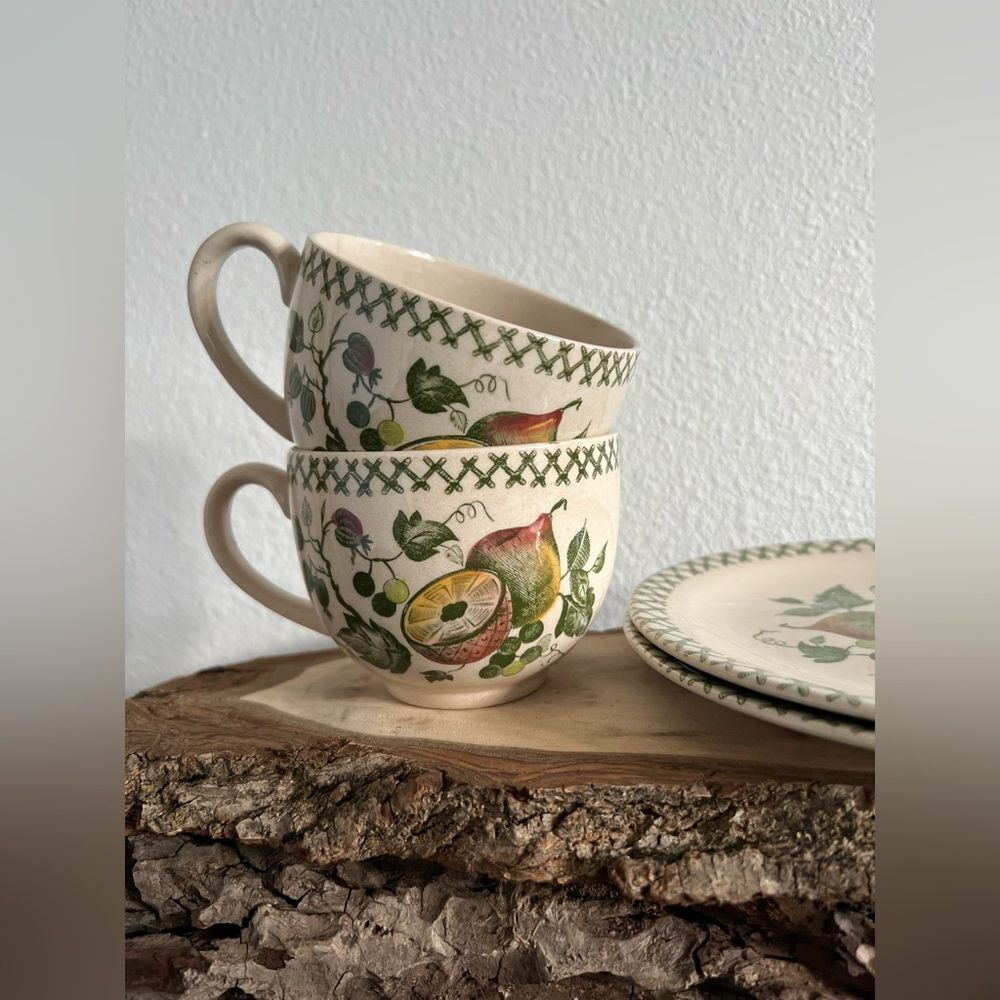 Johnson Brothers ARBOR OLD GRANITE Cup & Saucer Sets Set Of 2 - Picture 5 of 7